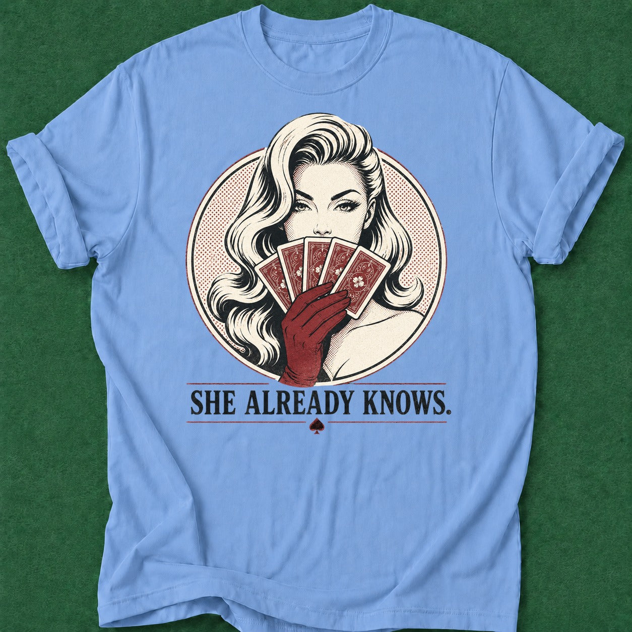 Dead Read Already Knows T-Shirt poker t-shirt design, card shark, woman poker, poker night, card player gift apparel