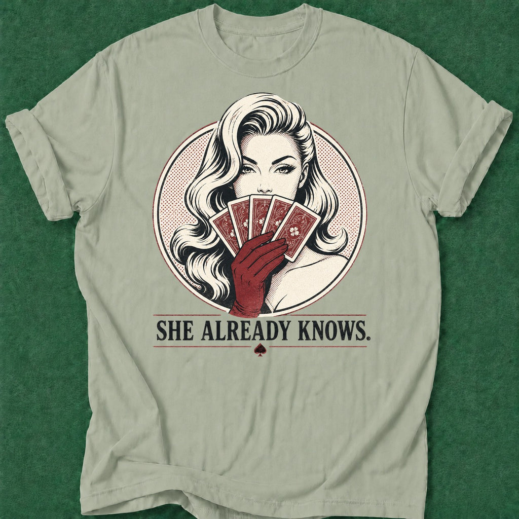 Dead Read Already Knows T-Shirt poker t-shirt design, card shark, woman poker, poker night, card player gift apparel