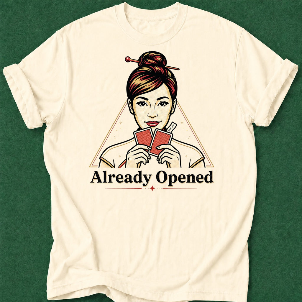 Dead Read Already Opened T-Shirt poker t-shirt design, female poker player, woman poker, Chinese poker, fortune apparel