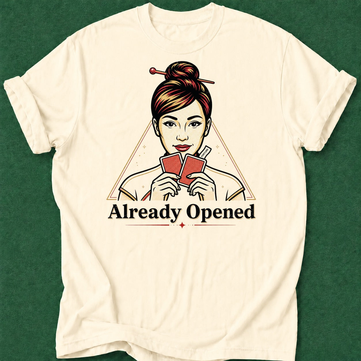 Dead Read Already Opened T-Shirt poker t-shirt design, female poker player, woman poker, Chinese poker, fortune apparel