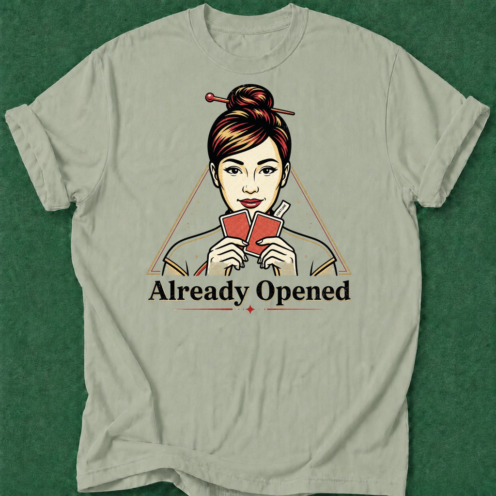Dead Read Already Opened T-Shirt poker t-shirt design, female poker player, woman poker, Chinese poker, fortune apparel