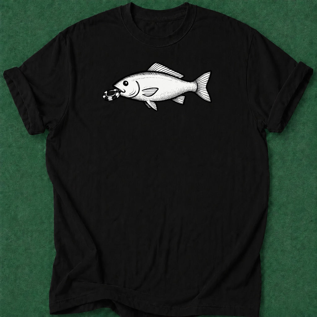 Dead Read Bait Fish poker t-shirt design, vegas trip, dry humor tee, hold em, table talk apparel