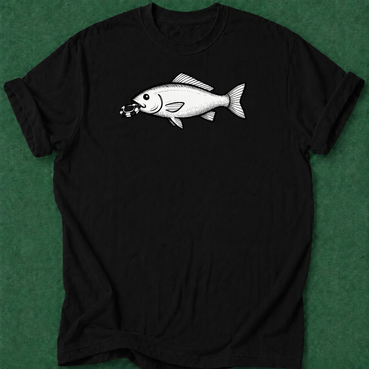 Dead Read Bait Fish poker t-shirt design, vegas trip, dry humor tee, hold em, table talk apparel