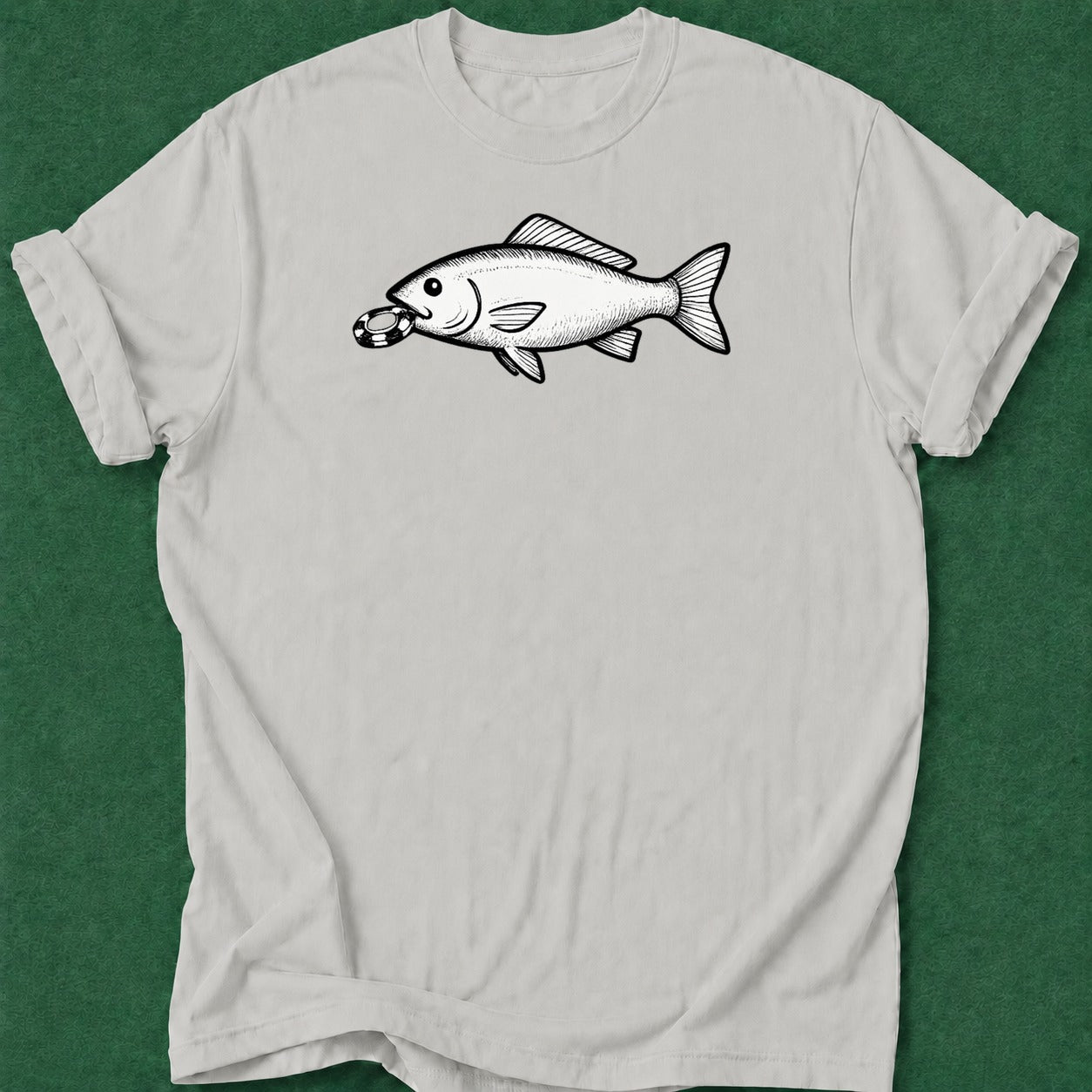 Dead Read Bait Fish poker t-shirt design, vegas trip, dry humor tee, hold em, table talk apparel
