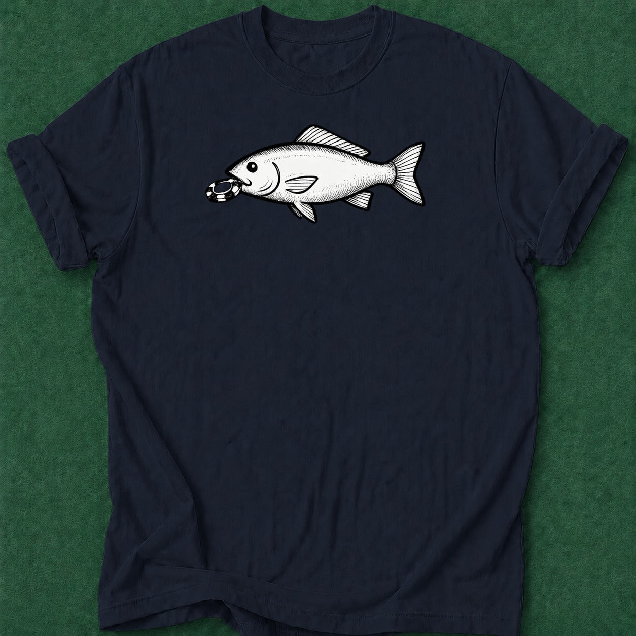 Dead Read Bait Fish poker t-shirt design, vegas trip, dry humor tee, hold em, table talk apparel