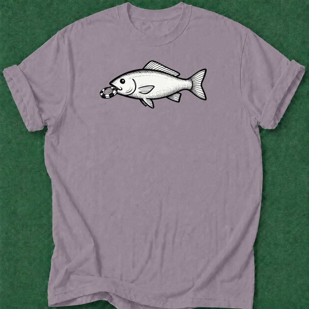 Dead Read Bait Fish poker t-shirt design, vegas trip, dry humor tee, hold em, table talk apparel