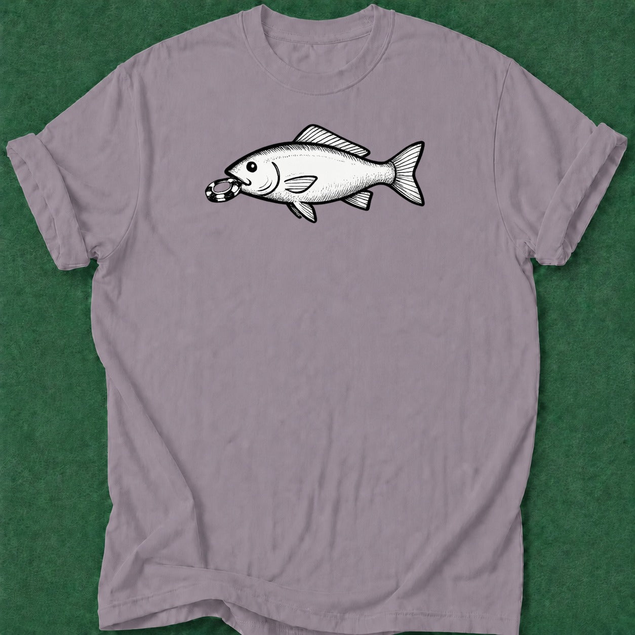 Dead Read Bait Fish poker t-shirt design, vegas trip, dry humor tee, hold em, table talk apparel