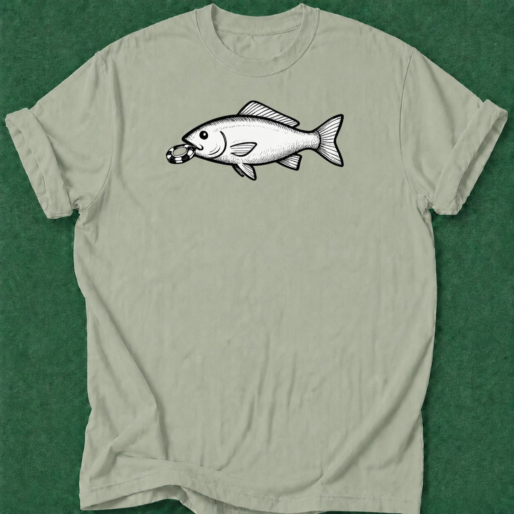 Dead Read Bait Fish poker t-shirt design, vegas trip, dry humor tee, hold em, table talk apparel
