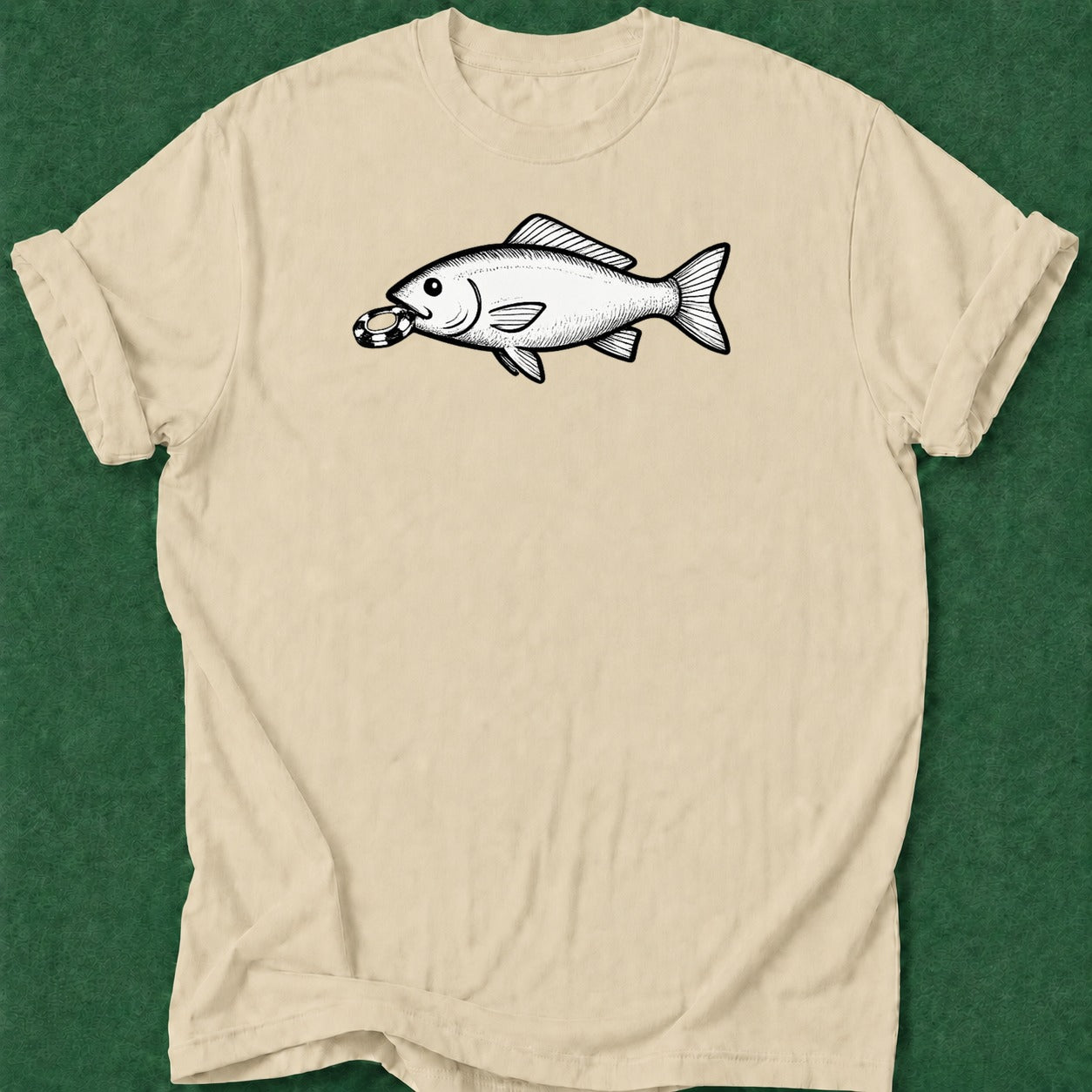 Dead Read Bait Fish poker t-shirt design, vegas trip, dry humor tee, hold em, table talk apparel