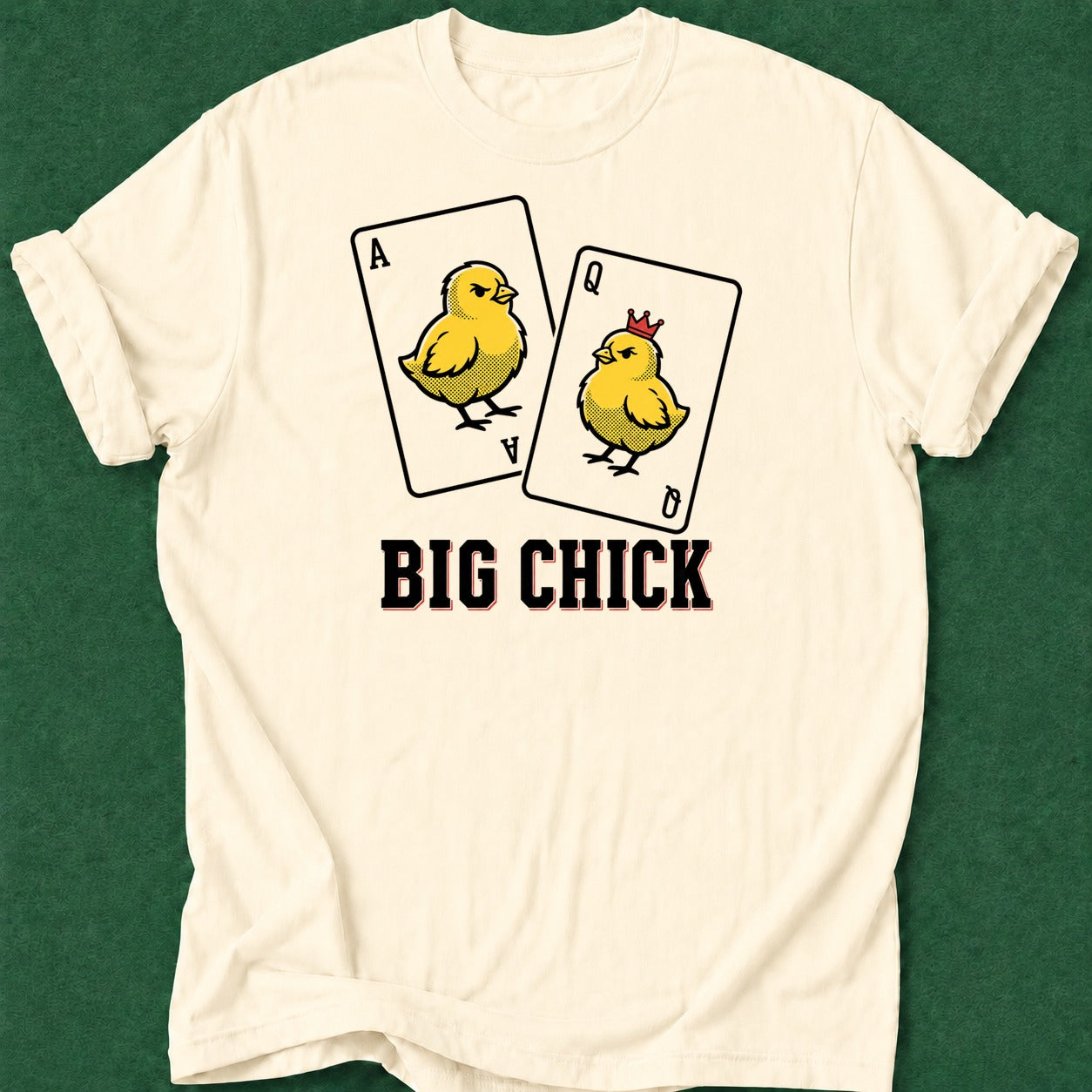 Dead Read Big Chick poker t-shirt design, river card, card player gift, gambling gift, chip stack apparel