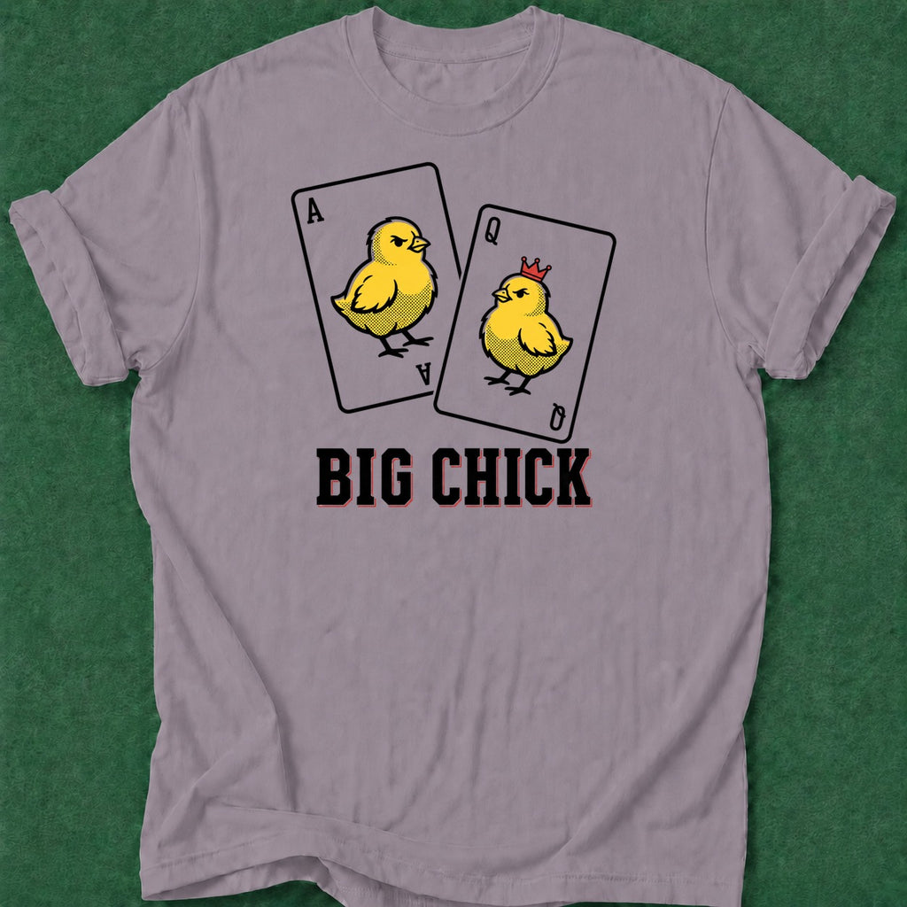 Dead Read Big Chick poker t-shirt design, river card, card player gift, gambling gift, chip stack apparel