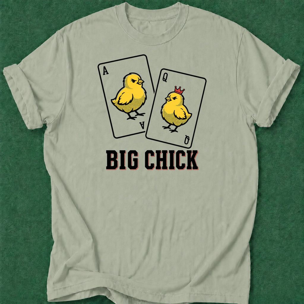 Dead Read Big Chick poker t-shirt design, river card, card player gift, gambling gift, chip stack apparel