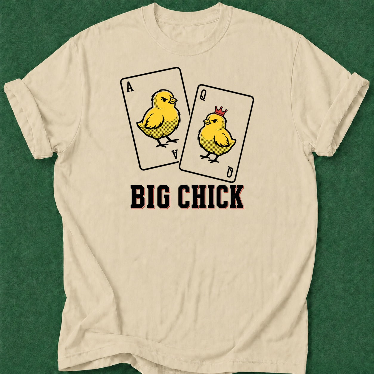 Dead Read Big Chick poker t-shirt design, river card, card player gift, gambling gift, chip stack apparel