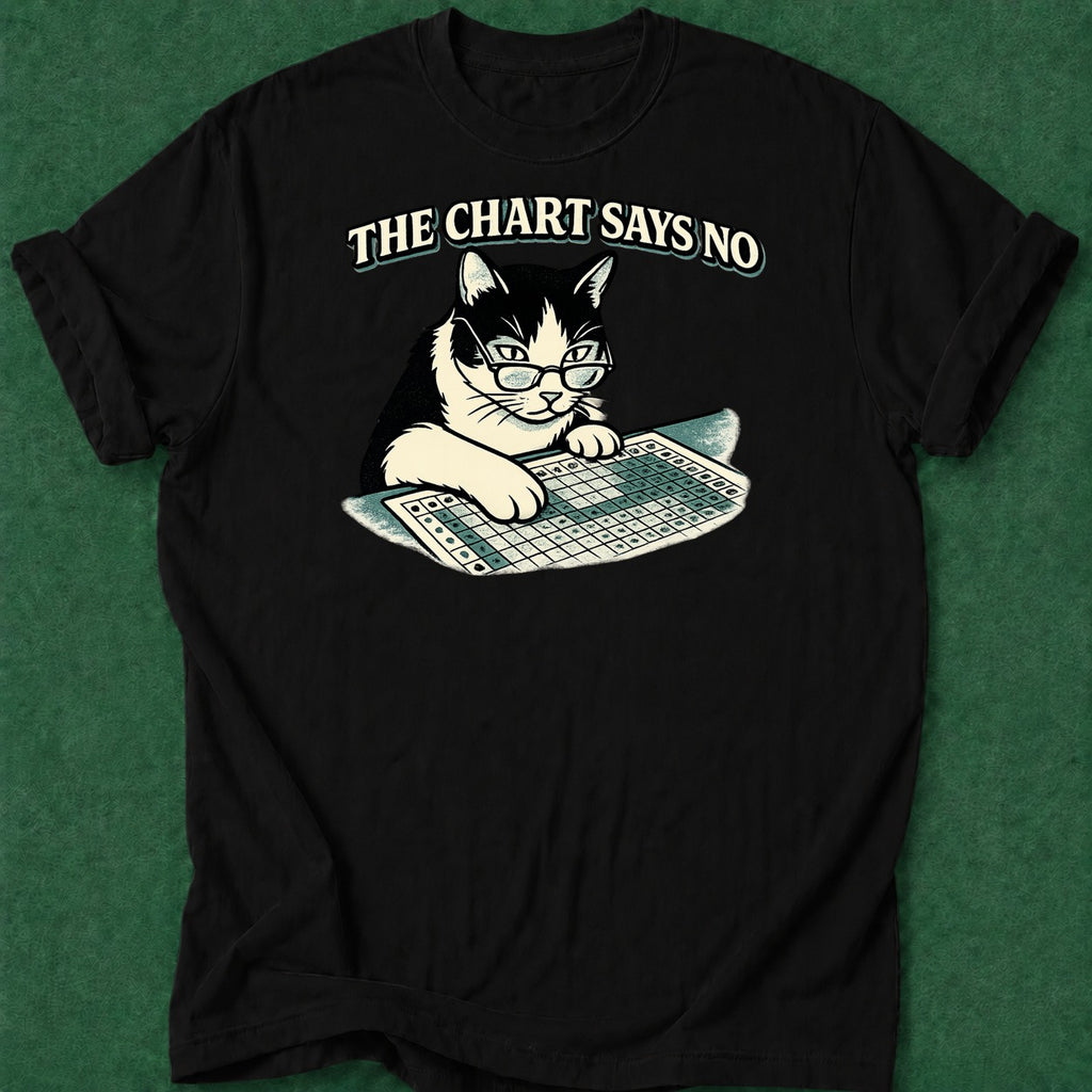 Dead Read Chart Says No T-Shirt poker t-shirt design, tournament poker, poker night, river card, cash game apparel