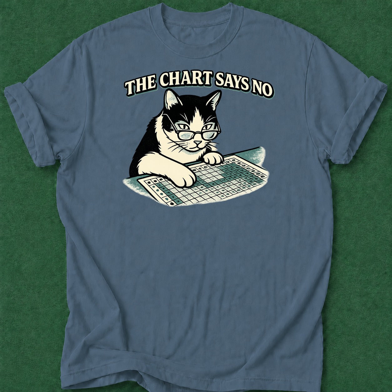 Dead Read Chart Says No T-Shirt poker t-shirt design, tournament poker, poker night, river card, cash game apparel