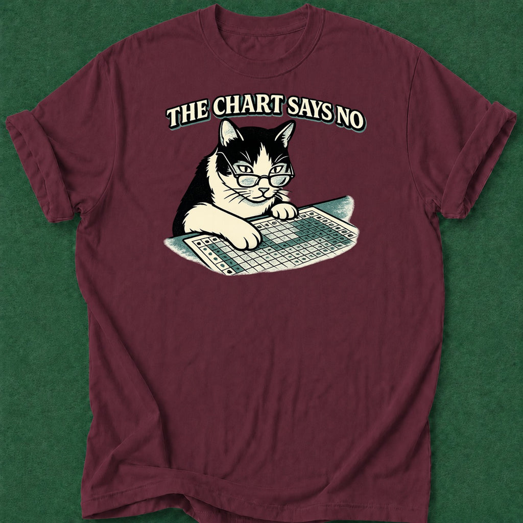 Dead Read Chart Says No T-Shirt poker t-shirt design, tournament poker, poker night, river card, cash game apparel