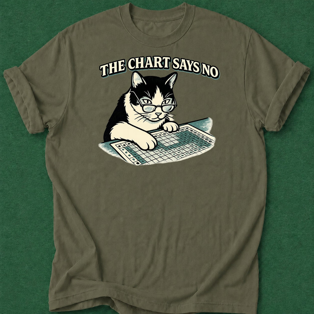 Dead Read Chart Says No T-Shirt poker t-shirt design, tournament poker, poker night, river card, cash game apparel