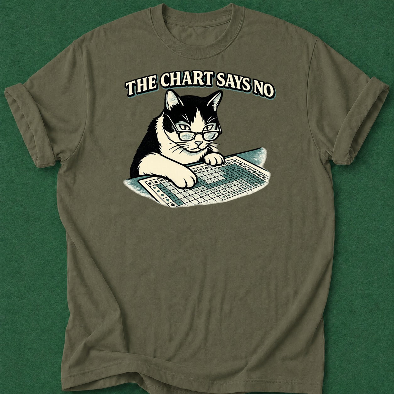 Dead Read Chart Says No T-Shirt poker t-shirt design, tournament poker, poker night, river card, cash game apparel