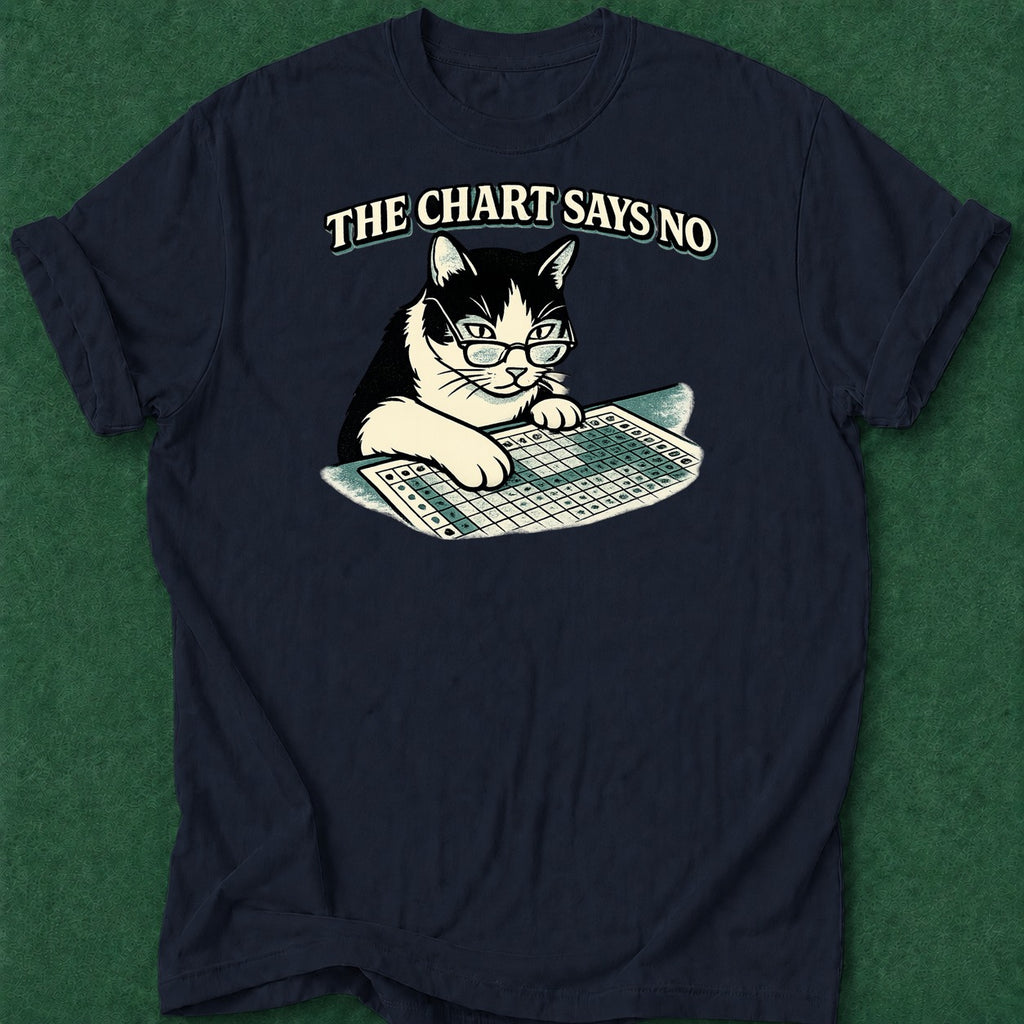 Dead Read Chart Says No T-Shirt poker t-shirt design, tournament poker, poker night, river card, cash game apparel