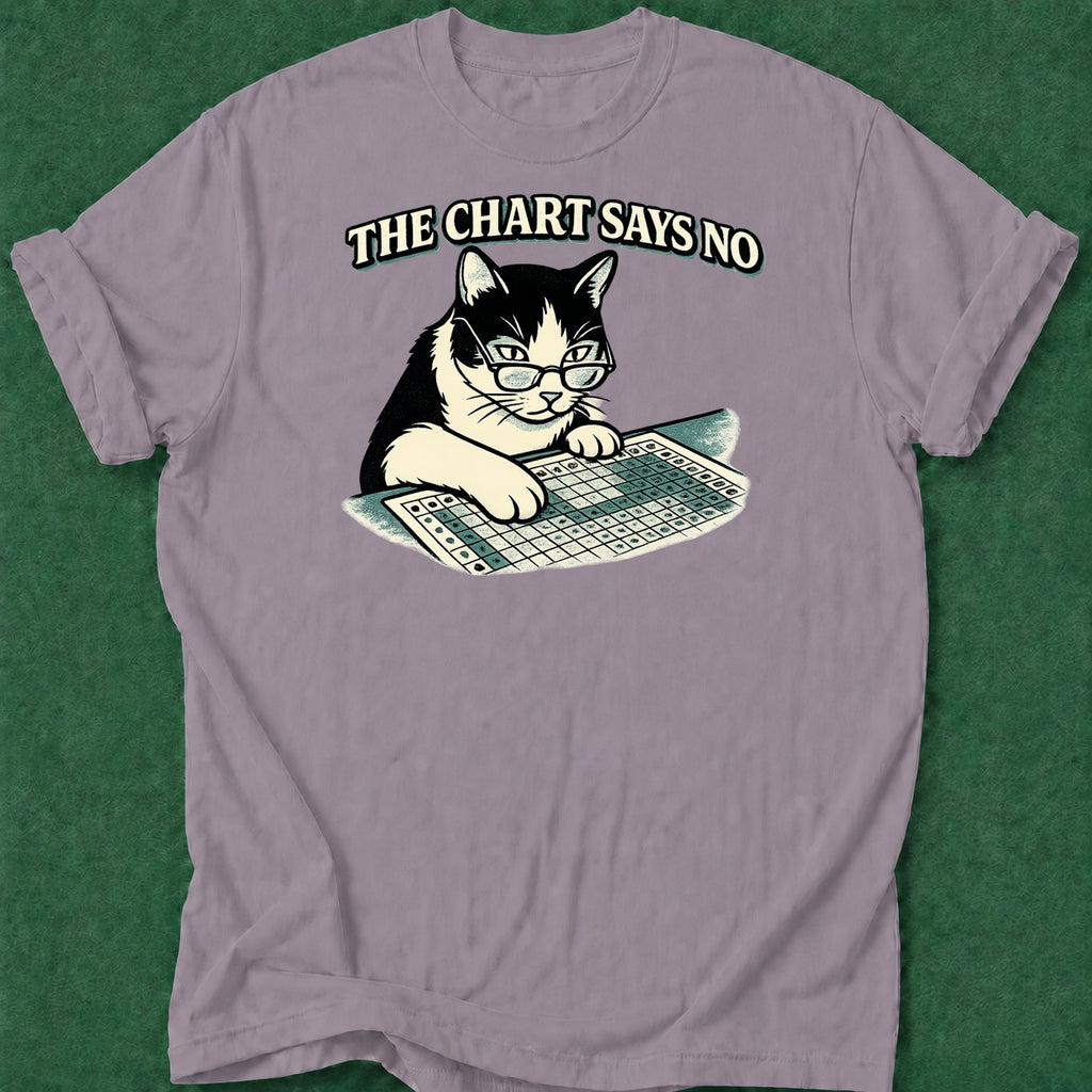 Dead Read Chart Says No T-Shirt poker t-shirt design, tournament poker, poker night, river card, cash game apparel