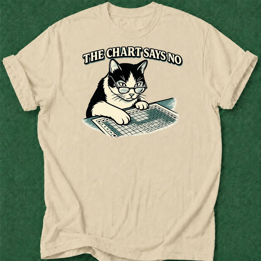 Dead Read Chart Says No T-Shirt poker t-shirt design, tournament poker, poker night, river card, cash game apparel