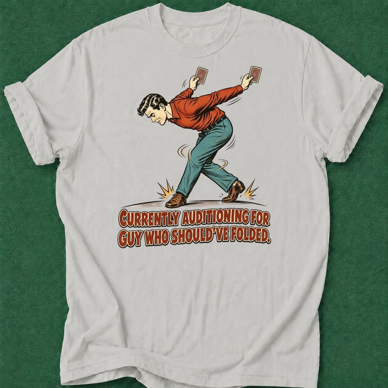 Dead Read Dancing Man T-Shirt poker t-shirt design, grinder, card shark, fortune, table talk apparel