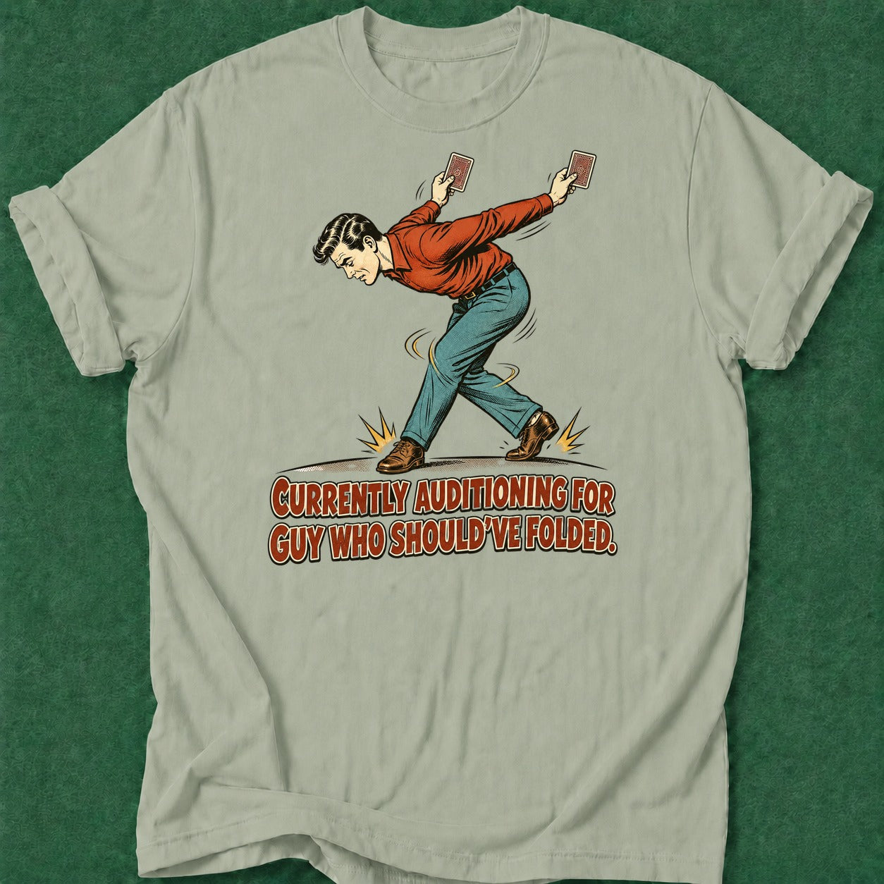 Dead Read Dancing Man T-Shirt poker t-shirt design, grinder, card shark, fortune, table talk apparel