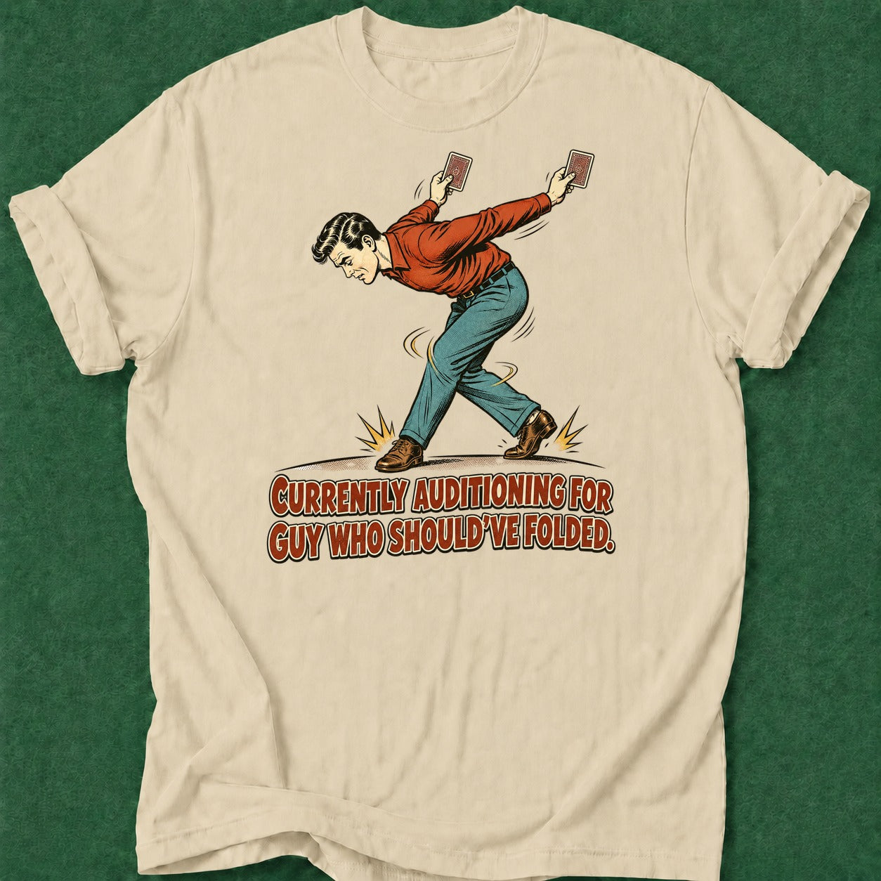 Dead Read Dancing Man T-Shirt poker t-shirt design, grinder, card shark, fortune, table talk apparel