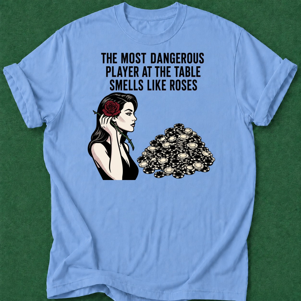 Dead Read Dangerous Roses T-Shirt poker t-shirt design, GTO, range, poker humor, river card apparel