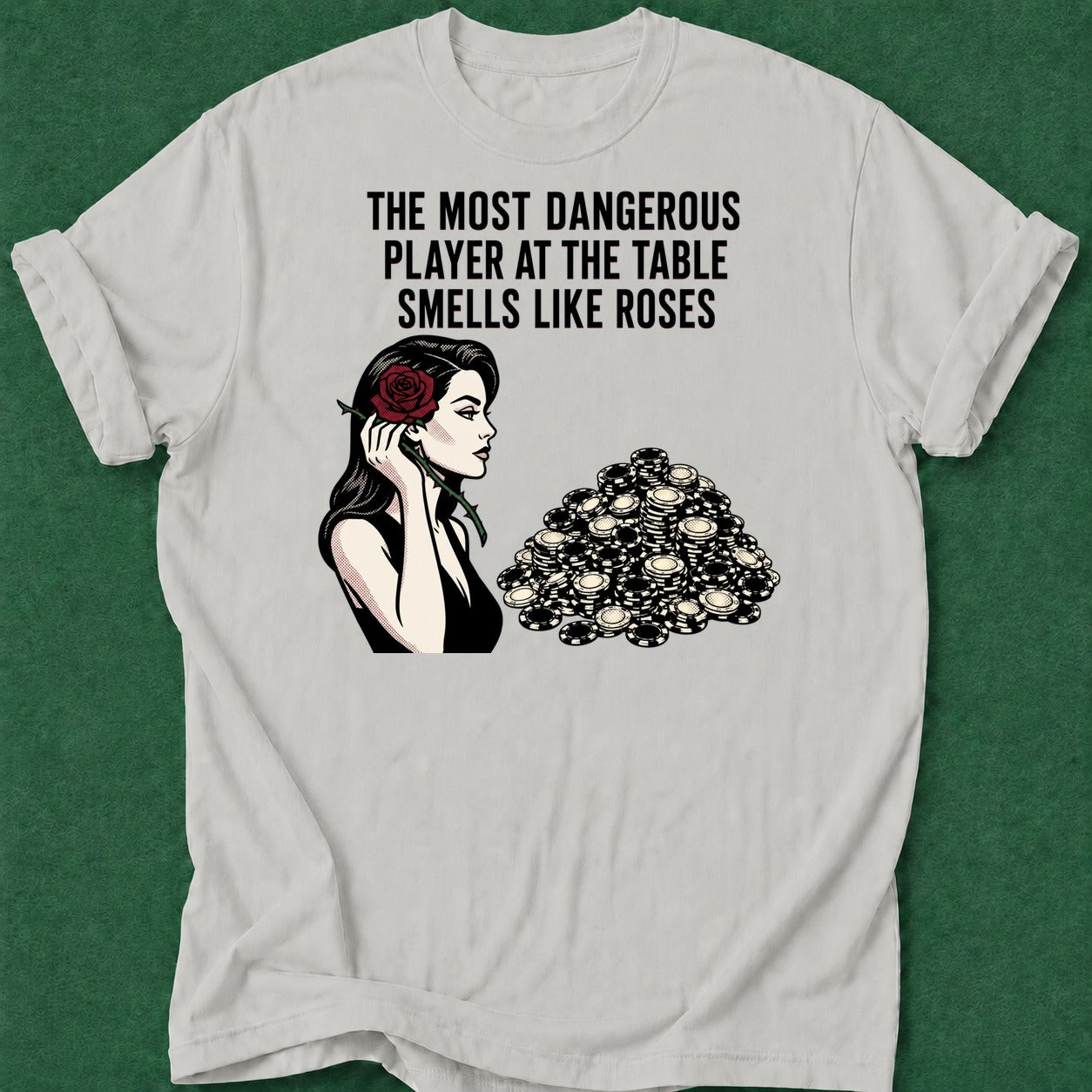 Dead Read Dangerous Roses T-Shirt poker t-shirt design, GTO, range, poker humor, river card apparel