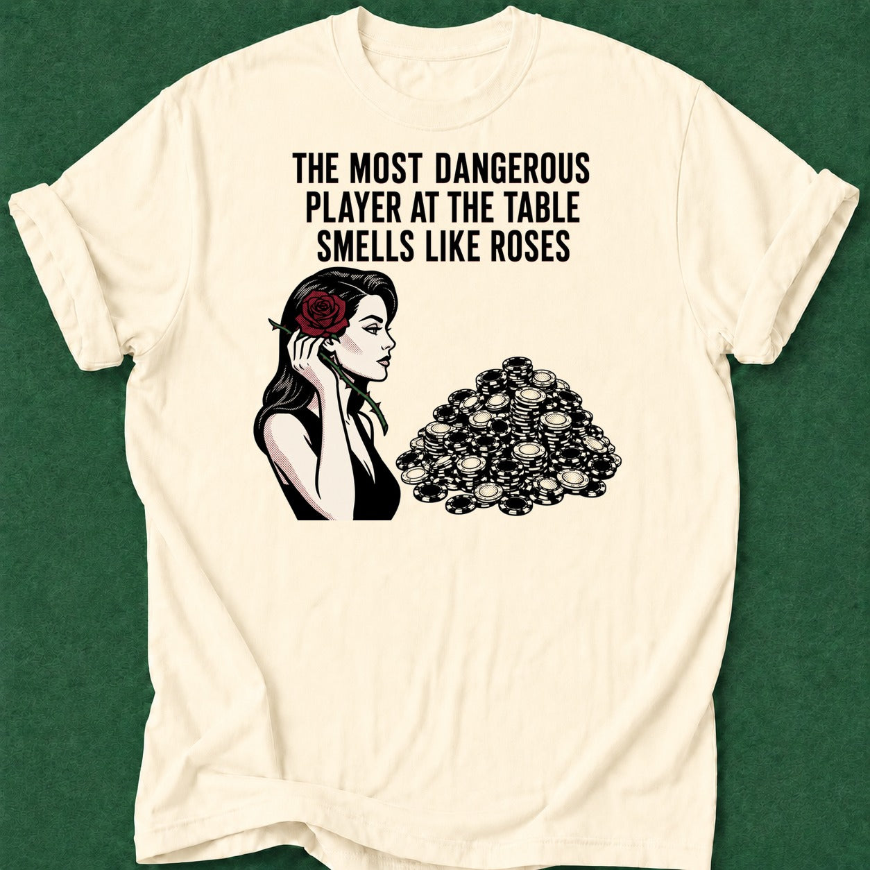 Dead Read Dangerous Roses T-Shirt poker t-shirt design, GTO, range, poker humor, river card apparel