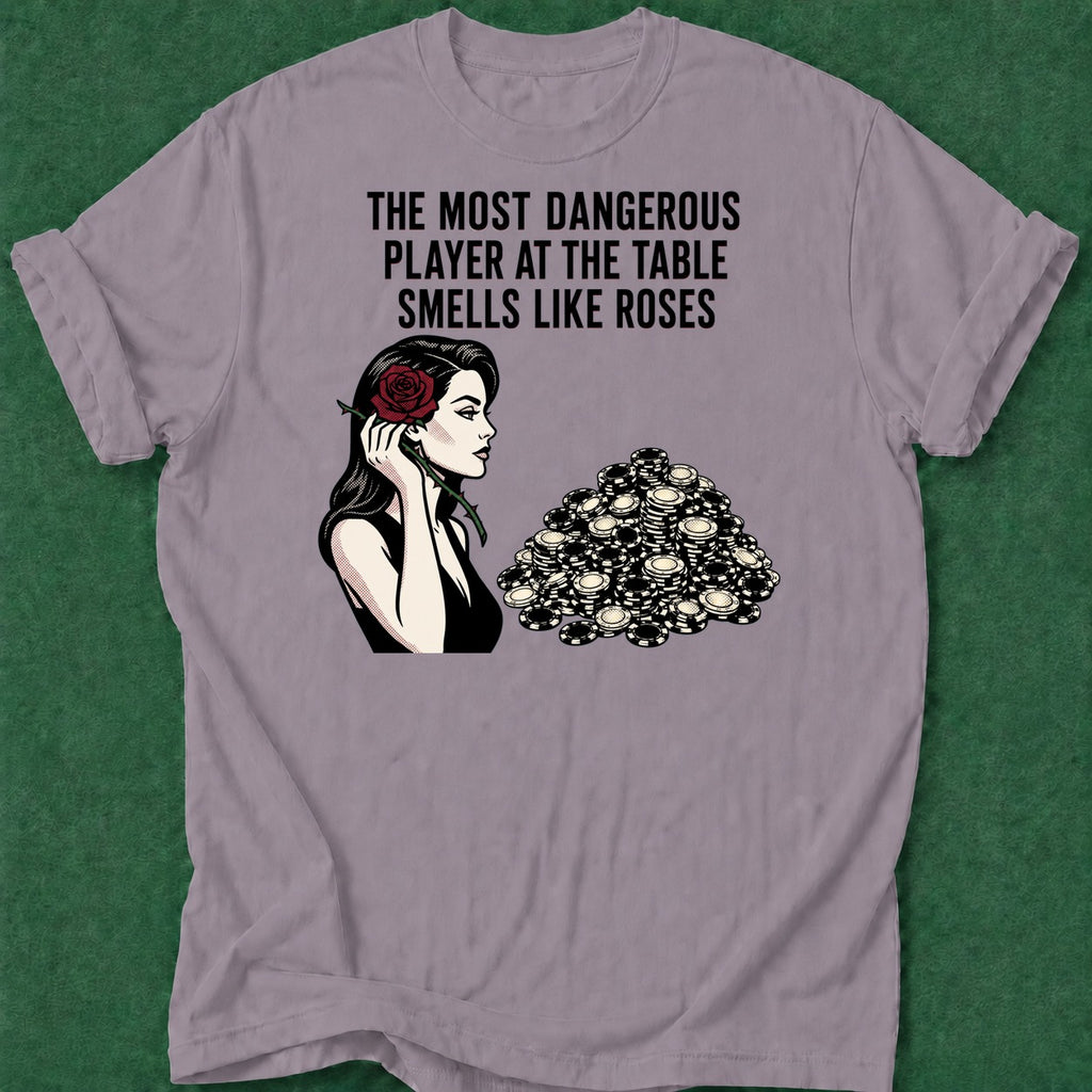 Dead Read Dangerous Roses T-Shirt poker t-shirt design, GTO, range, poker humor, river card apparel