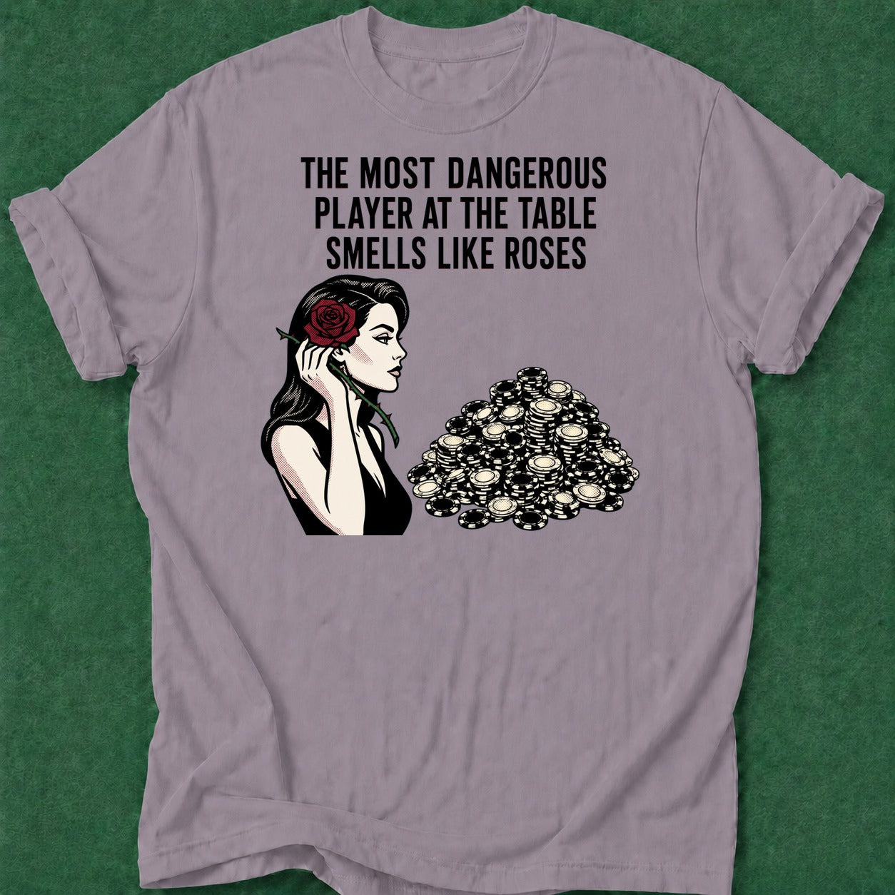 Dead Read Dangerous Roses T-Shirt poker t-shirt design, GTO, range, poker humor, river card apparel