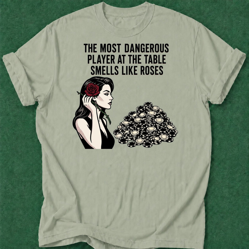 Dead Read Dangerous Roses T-Shirt poker t-shirt design, GTO, range, poker humor, river card apparel