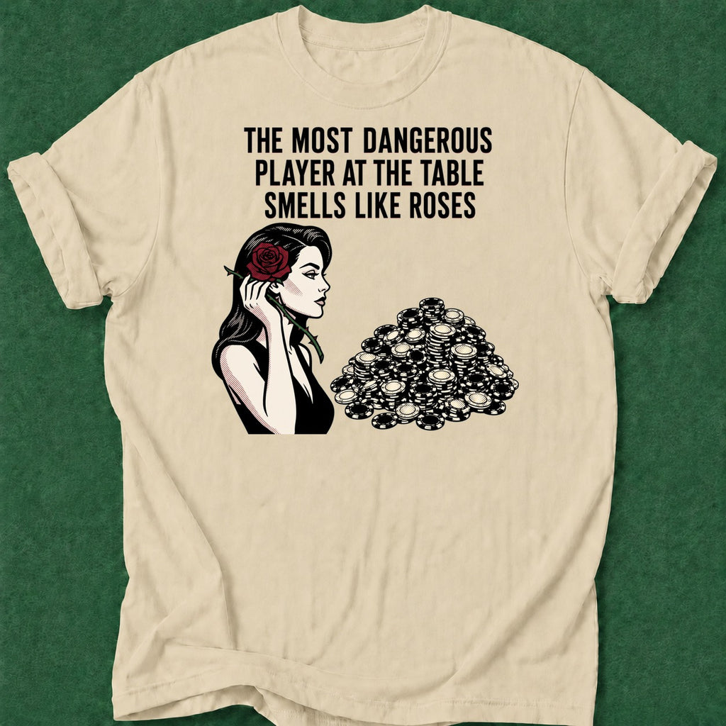 Dead Read Dangerous Roses T-Shirt poker t-shirt design, GTO, range, poker humor, river card apparel