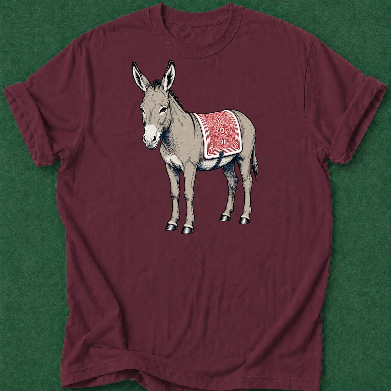 Dead Read Donkey Card Saddle poker t-shirt design, female poker player, hold em, poker night, poker intuition apparel
