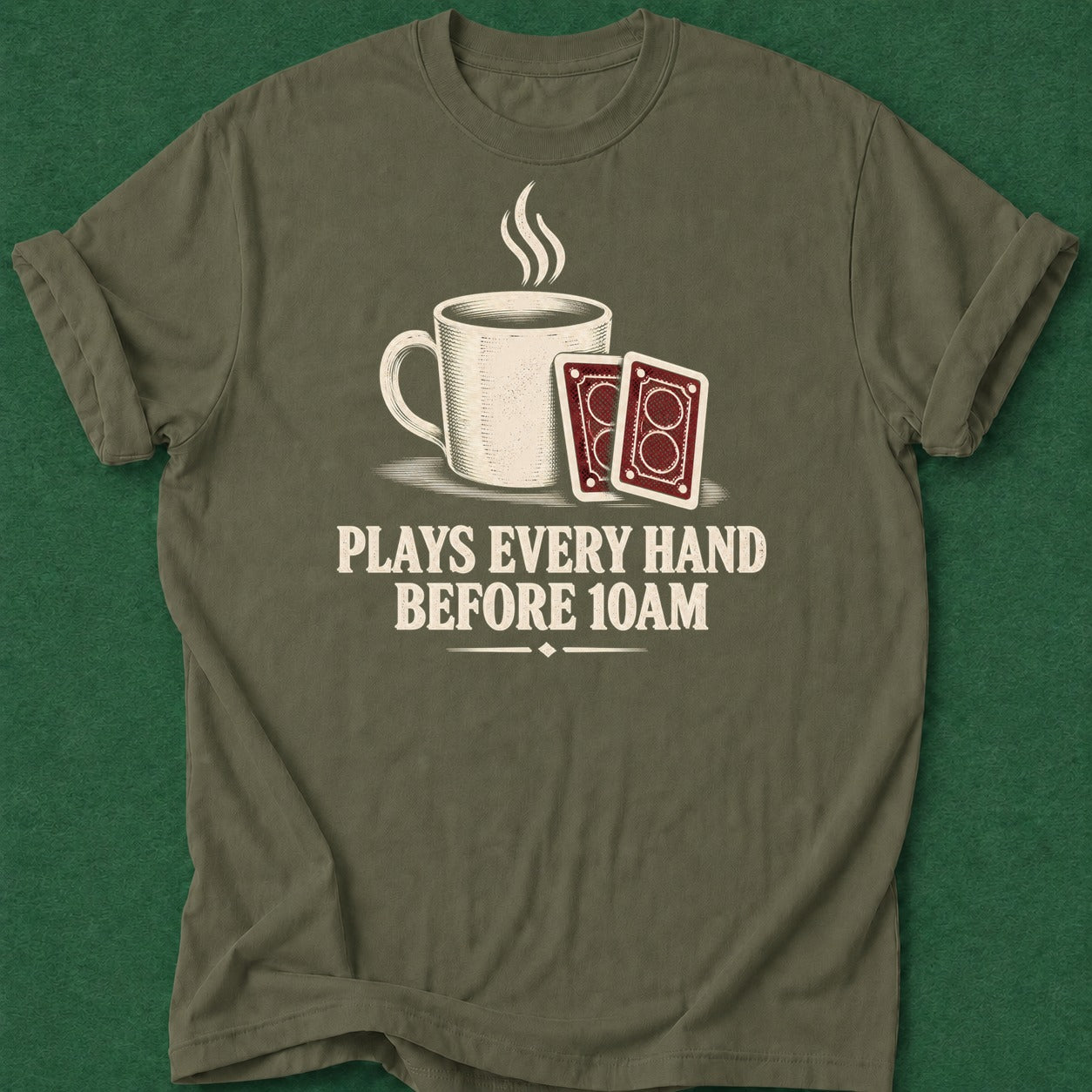 Dead Read Every Hand 10am T-Shirt poker t-shirt design, poker humor, table talk, cash game, poker intuition apparel