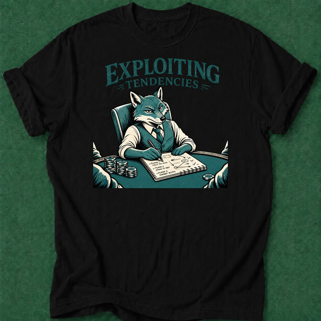 Dead Read Exploiting Tendencies T-Shirt poker t-shirt design, cash game, fortune, card shark, poker apparel apparel