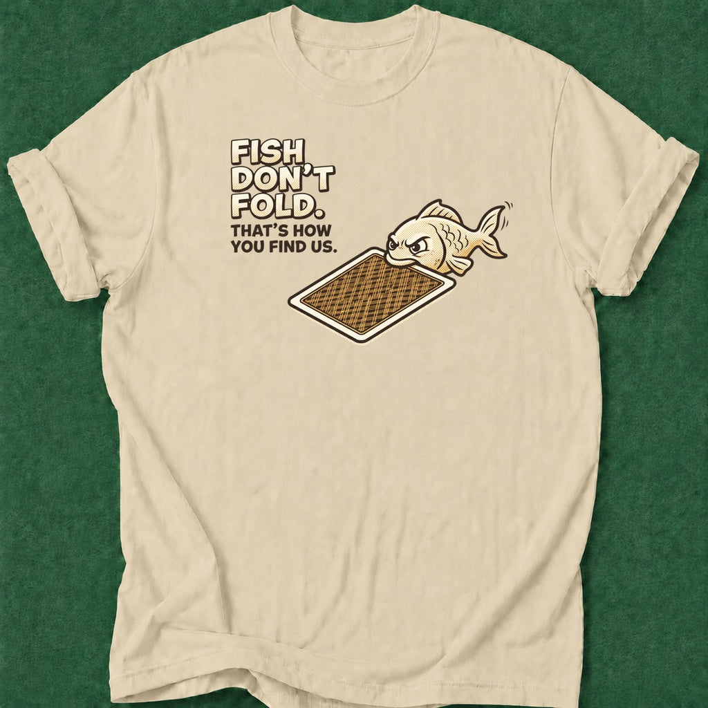 Dead Read Fish Don't Fold T-Shirt poker t-shirt design, poker gift, chip stack, GTO, poker humor apparel