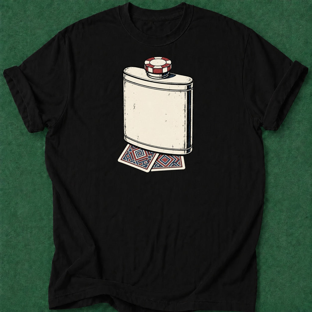 Dead Read Flask Cards T-Shirt poker t-shirt design, cash game, woman poker, home game, card shark apparel