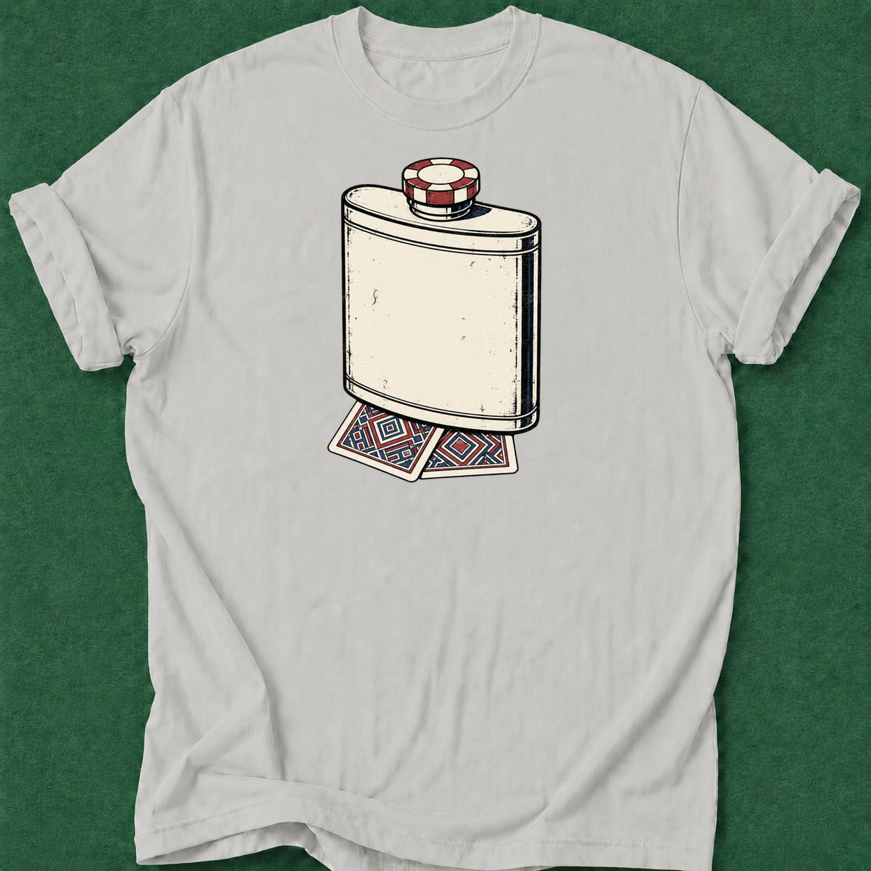 Dead Read Flask Cards T-Shirt poker t-shirt design, cash game, woman poker, home game, card shark apparel