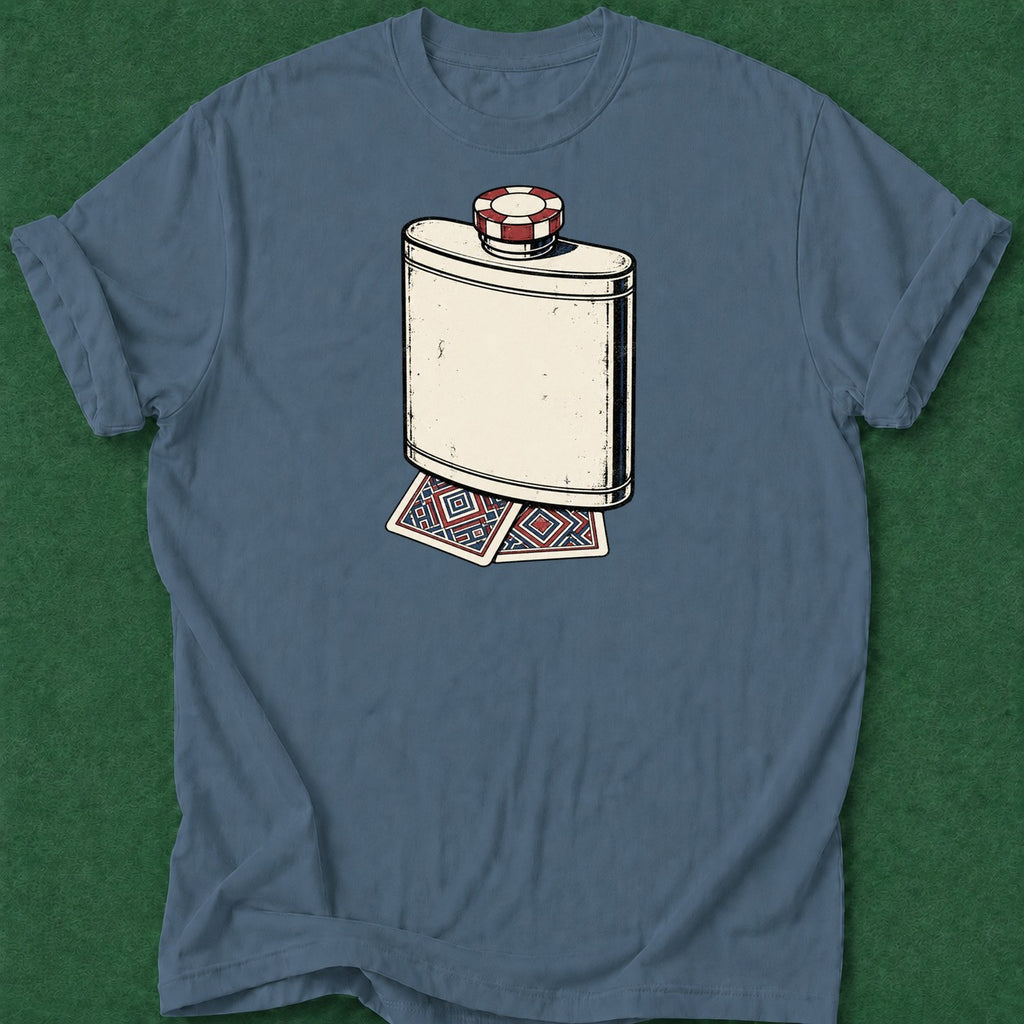 Dead Read Flask Cards T-Shirt poker t-shirt design, cash game, woman poker, home game, card shark apparel
