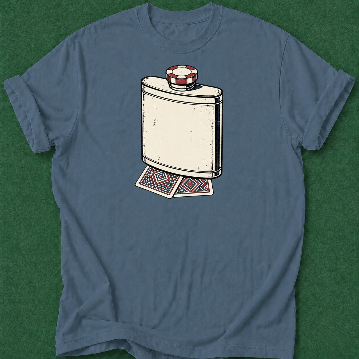 Dead Read Flask Cards T-Shirt poker t-shirt design, cash game, woman poker, home game, card shark apparel