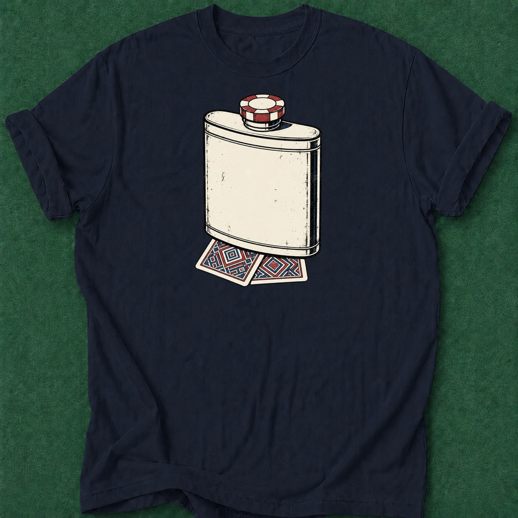 Dead Read Flask Cards T-Shirt poker t-shirt design, cash game, woman poker, home game, card shark apparel