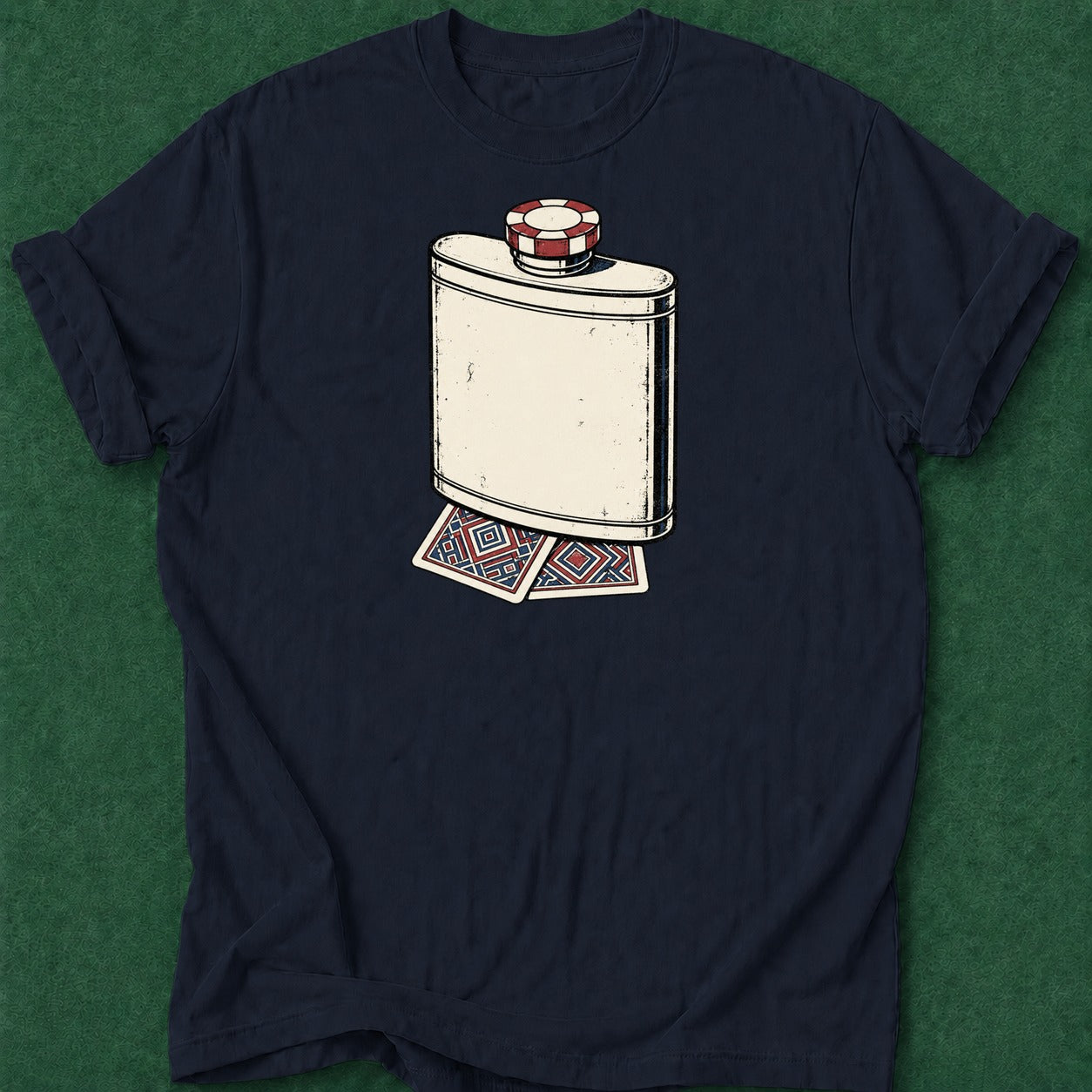 Dead Read Flask Cards T-Shirt poker t-shirt design, cash game, woman poker, home game, card shark apparel