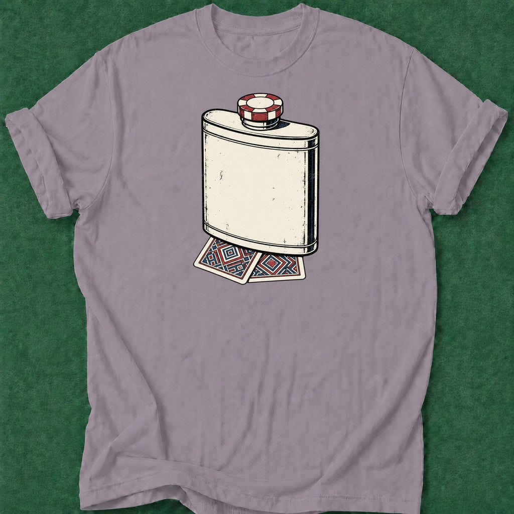 Dead Read Flask Cards T-Shirt poker t-shirt design, cash game, woman poker, home game, card shark apparel