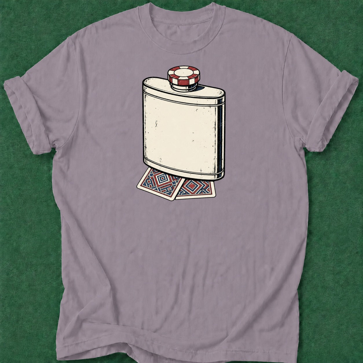 Dead Read Flask Cards T-Shirt poker t-shirt design, cash game, woman poker, home game, card shark apparel
