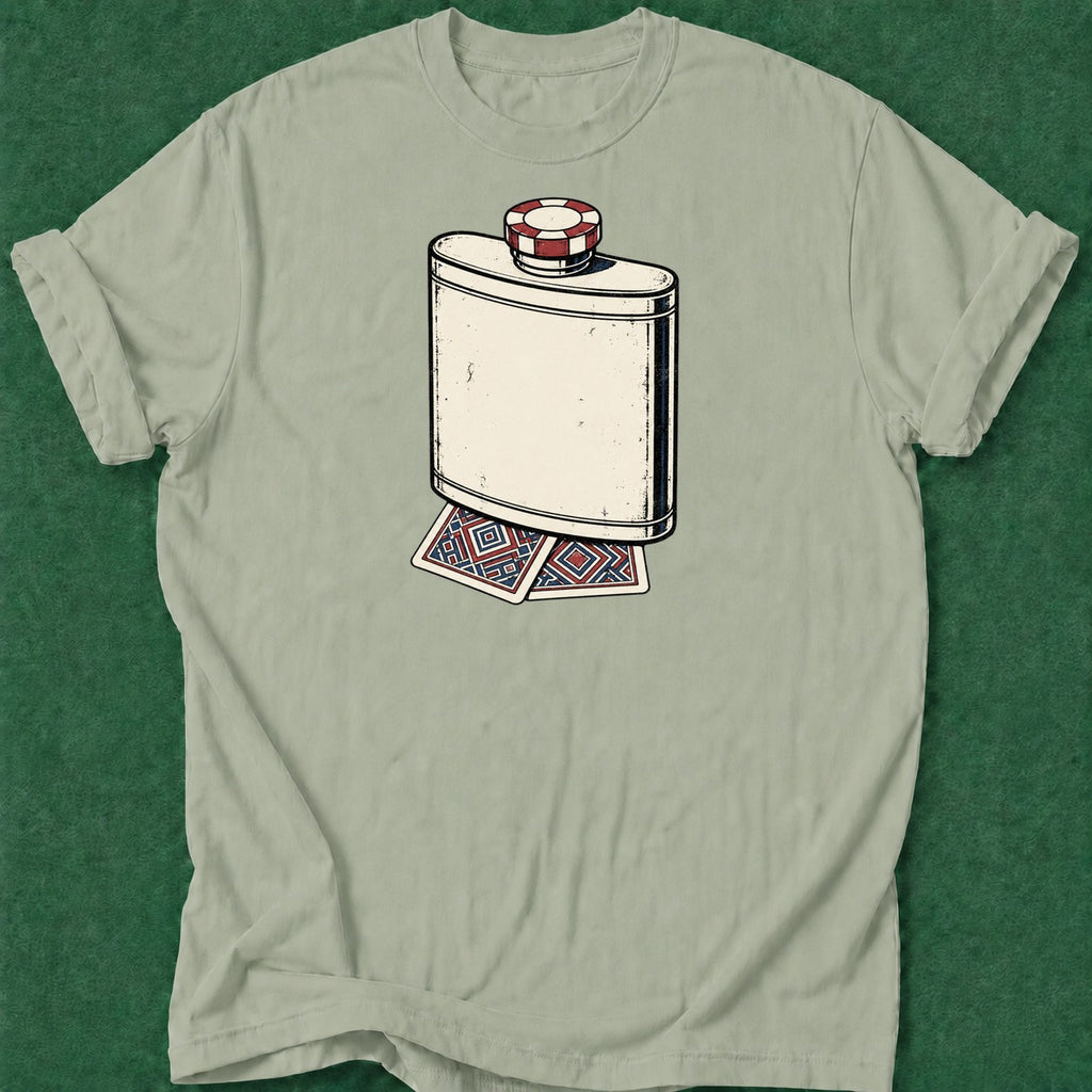 Dead Read Flask Cards T-Shirt poker t-shirt design, cash game, woman poker, home game, card shark apparel