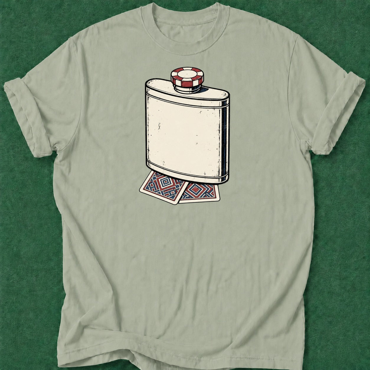 Dead Read Flask Cards T-Shirt poker t-shirt design, cash game, woman poker, home game, card shark apparel
