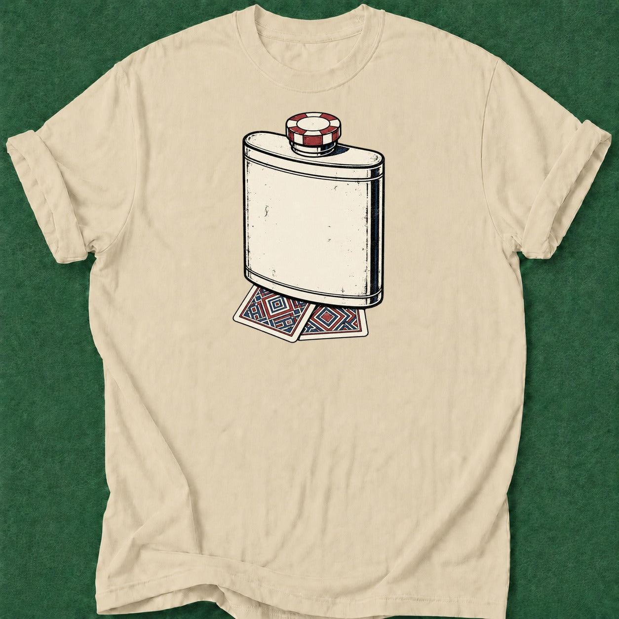 Dead Read Flask Cards T-Shirt poker t-shirt design, cash game, woman poker, home game, card shark apparel